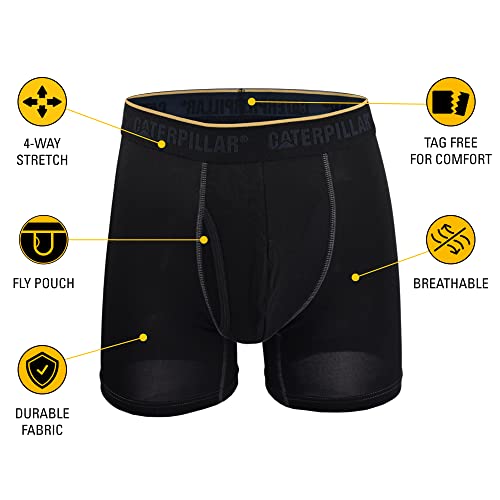 Caterpillar Men's 4-Pack Comfort Core Boxer Briefs, Black, Medium #TOP1