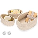 Matériaux Haut de Gamme: Fabriqués à la main à partir de coton de haute qualité, ces paniers de rangement offrent une résistance exceptionnelle à l'humidité. Ils conservent leur forme même dans des environnements humides comme les salles de bains, résistant à la déformation au fil du temps pour offrir une protection fiable à vos affaires