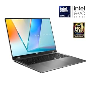 ASUS Vivobook Flip OLED TP3607SH Laptop | 16.0 Inch 3K 120Hz OLED Touchscreen | Intel Core Ultra 7 258V | NVIDIA GeForce RTX 5050 | 32GB RAM | 1TB PCIe G4 SSD | Backlit Keyboard | Windows 11