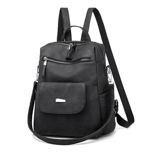 Sac à dos femme noir DIRRONA à grande capacité avec plusieurs poches pratiques