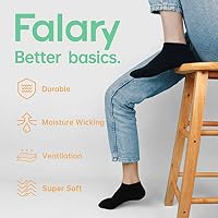 FALARY Sneaker Socken Herren Damen 12 Paar Kurze Halbsocken Baumwolle-Schwarz-43-46 – Ansicht 5