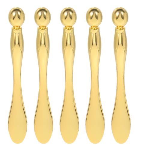 BELLIFFY 5 Pezzi Mini Applicatori in Lega di Zinco per Massaggio Occhi Cucchiaio per Crema Viso e Contorno Occhi Strumento Igienico e Elegante per Trattamenti di Bellezza e Spa