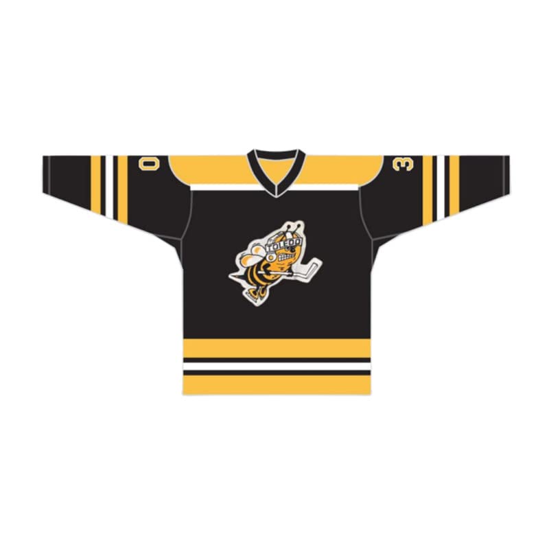 Toledo Hornets Black Hockey Jersey Sewn Any Name Number