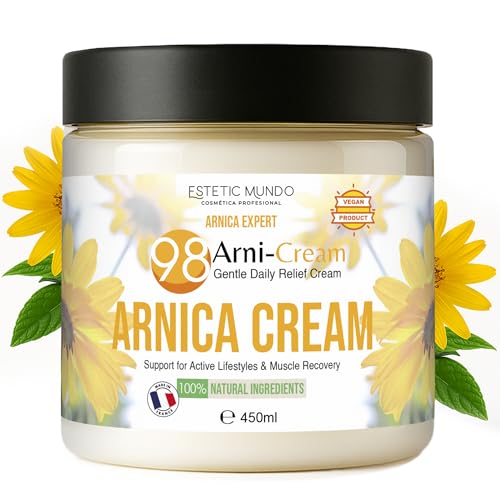 ARNI·CALM CREAM | Crema de Árnica 98% Cultivo Ecológico – Prevenir y Calmar Molestias, Aliviar Zonas Tensas y Piel Sensible – Con Caléndula y Jojoba 450 ml