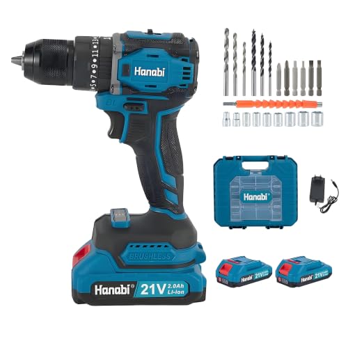 Hanabi Furadeira Impacto Parafusadeira 21V 2 Baterias Brushless Eletrica