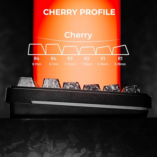 Image of XVX Black Keycaps, Forged Carbon-Look Cherry Profile Keycap Set, 119-Key Keyboard Keycaps Compatibility with ANSI Layout MX Switches Mechanical Keyboard