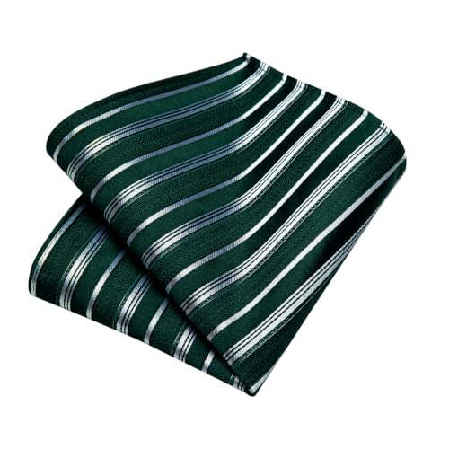 Image of DiBanGu Mens Silk Tie Formal Striped Necktie and Pocket Square