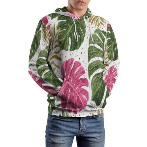 Sweat à capuche plantes tropicales avec poches isolantes