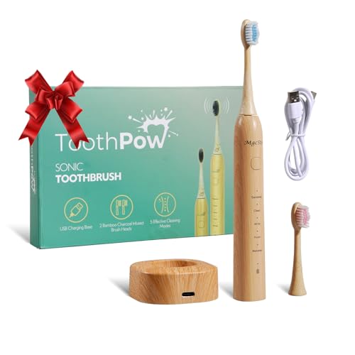 MgcSto Electric Bamboo Toothbrush - Bamboo Toothbrush Heads