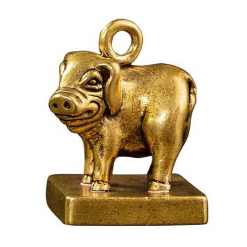 Cochon en laiton pour ornement et cadeau traditionnel porte-bonheur