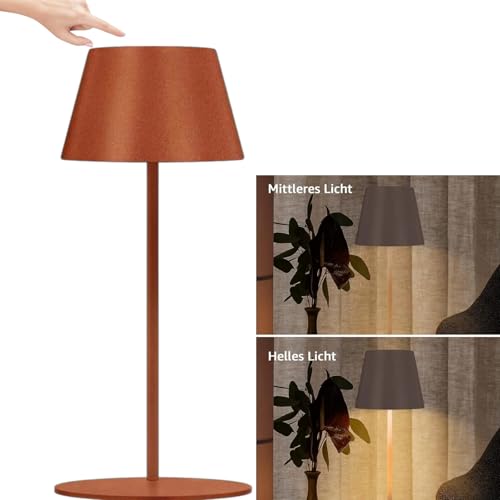 Led Tischleuchte Kabellos, mit Touch Control, Akku Tischlampe...