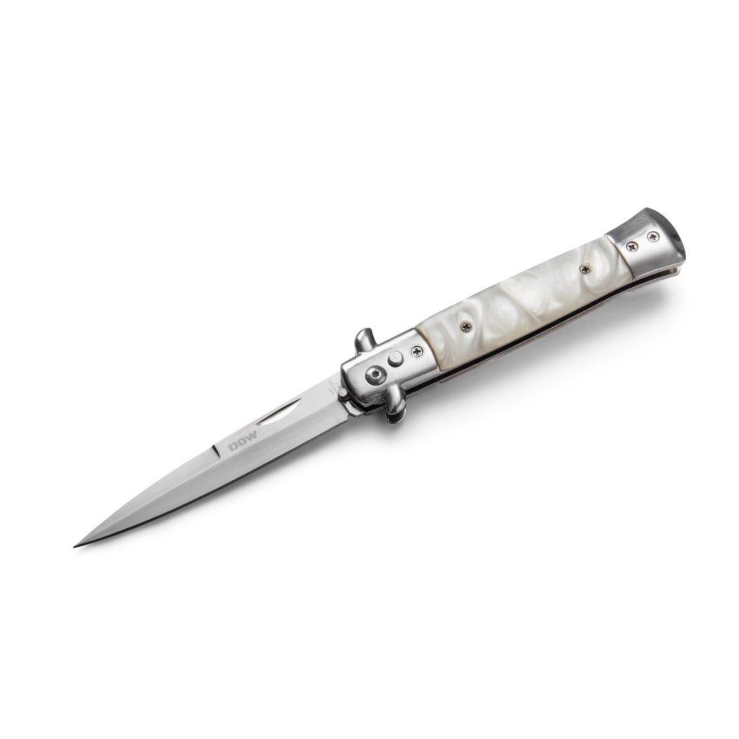 DOW Corcica Black Knife, Large Flick Knife, 420 Stainless Steel
