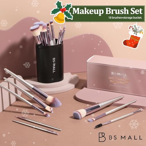 image for BS-MALL Makeup Brush Set 18 Pcs Premium Synthetic Foundation Powder Co