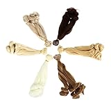 Puppen-haarverlängerungen: werden auf ihren geliebten puppen großartig aussehen, als haarteil mit glattem haar für puppen, farbige puppenperücke.