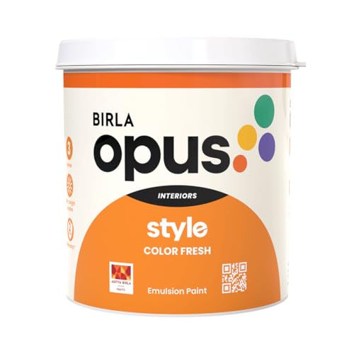 Image of Birla Opus Style Color Fresh Interior Emulsion Paint - Smooth Matte Finish, Low Odor, 24-Month Warranty 10 Litre