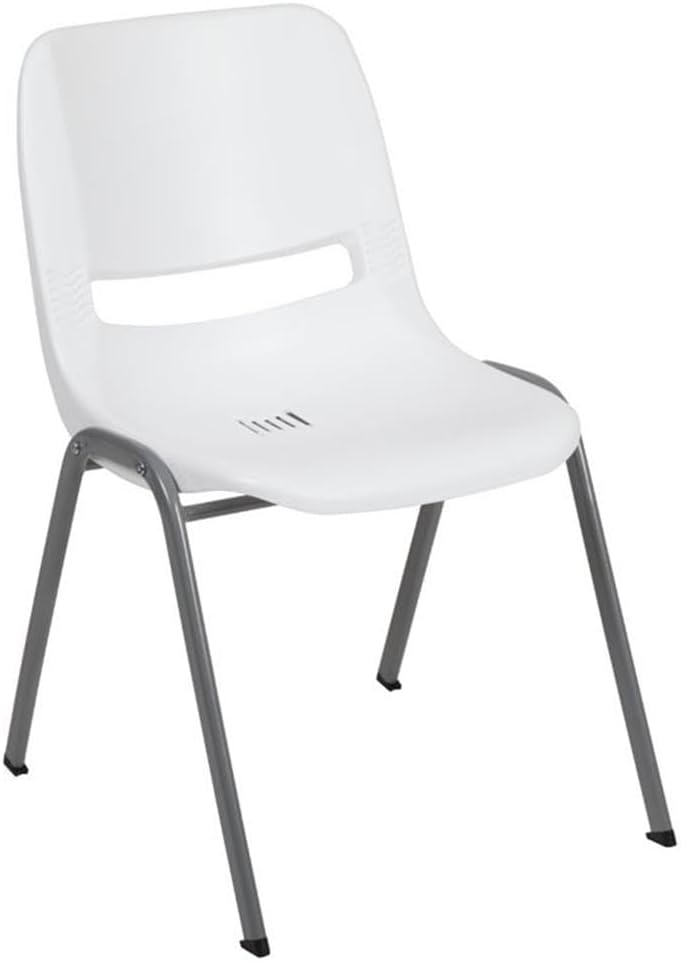 BOWERY HILL Contemporary Ergonomic Shell Back Stacking Chair, Burgundy Plastic and Metal, Black Powder Coated Frame, Vented Design, 32.1" H x 21" W x 23" D, Space-Saving 20-Pack for Office or