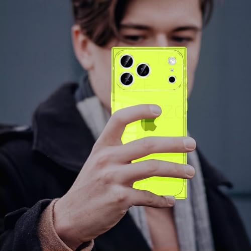 Tzomsze Case Compatible with iPhone 17 Pro Max Clear Case,Camera Protection,Reinforced Corners TPU Slim Shockproof Case Cover for Women Girls 6.9 inch-Transparent Neon by Tzomsze - Image 6