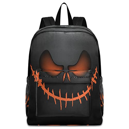 Halloween Mask Background Large Laptop Backpack Durable Travel Computer Bag for Men Women School Bookbag Work