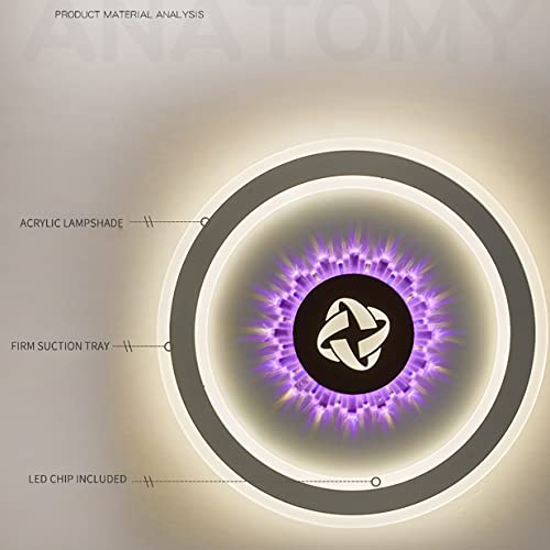 Ventilateurs de plafond avec lampe LED ronde et télécommande pour salon