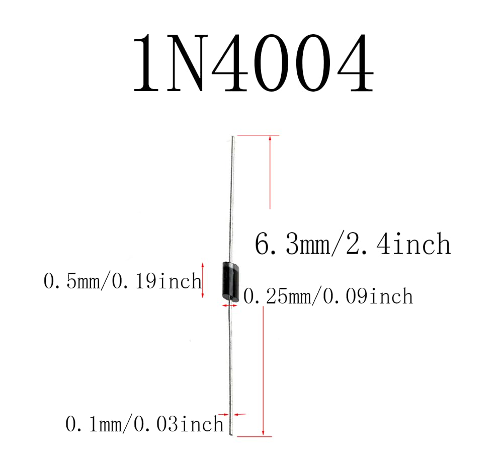 1N4004, 1A 1N4004, 1A 400V 1N4004, Diode 1N4004, 1A 1N4004 Diode, Silicon Rectifier Direct Insertion Diode 1A 400V Plug-in Diode (300 Pcs)