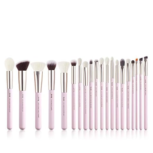 Jessup Pro Makeup Brush Set, Pink Soft Natural Bristle Foundation Eyeshadow Blending Blusher Buffer Concealer Brush 20pcs Blushing Bride T291