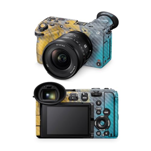 Image of Carbon Fiber Camera Skin Compatible with Sony FX2 Digital Camera (2025) - Yellow Spill - Premium 3M Vinyl Protective Wrap Decal Cover - Easy to Apply | Crafted in the USA by MightySkins