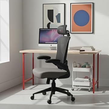 Cadeira Office DT3 Vita c/apoio de cabeça 2D, ergonomica e confortável com revestimento Mesh Spandex™+Tecido Softex™, braço retrátil até 90º, suporta até 120kg e altura máx. de 1,75m (Grey)