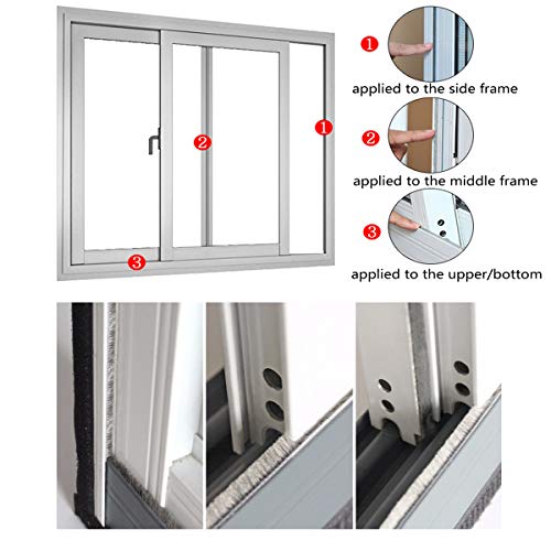 Weather Stripping Brush for Sliding Windows/Doors Frame Side,Pile Self Adhesive Weatherstrip Seal Strip Sealer Draft Stoppers (16.5ft x11/32 x 11/32 Brush inch, Brown) by Zhilokdor - Image 6