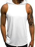 OZONEE Herren Tank Top Tanktop Tankshirt Ärmellos Bodybuilding Shirt Unterhemd T-Shirt Tshirt Tee Muskelshirt Achselshirt Trägershirt Ärmellose Training Sport Fitness 777/884BO WEIß L
