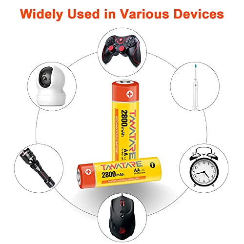 Tanatare Rechargeable Aa Batteries (8 Count) 2800Mah Nimh Aa Recharegeable Batteries, High Capacity, Pre-Charege #TOP5