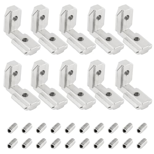 alwaiiz 10 Stück Alu Winkel, Aluprofile 4040 Nut 8 M6 T Slot 90° L-Form Klammern Inneneckverbinder, Aluprofil Verbinder Winkelwinkel mit Schrauben