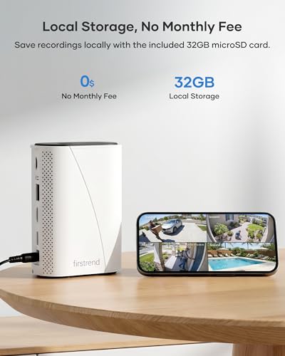 firstrend 2K QHD Solar Security Cameras Wireless Outdoor, Solar Powered | Human Auto Tracking, 360° PTZ, No Montly Fee, WiFi Camera System,Two-Way Audio, 2K Color Night Vision, IP65, 4 Camera Kit - image 3