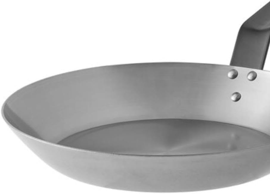 Soro Essentials- 12” Carbon Steel Fry Pan with Riveted Handle- Cookware Ideal for Stovetop Cooking Stir Fry Pans Wok Frying Pan Skillet Perfect for Home Kitchen and Restaurants