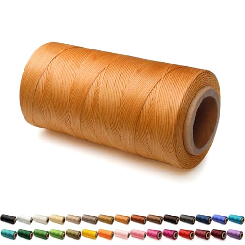 Fio encerado plano para costura de couro, cordão de poliéster para encadernação de couro (0,8 mm 150