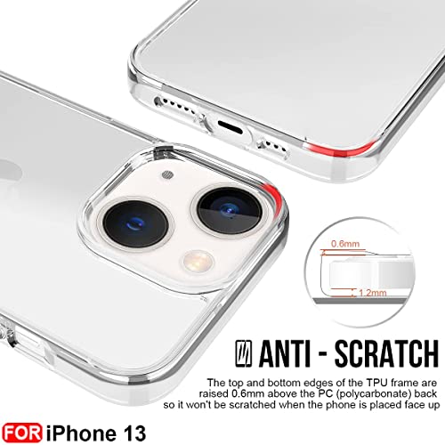 Image of JOTECH Crystal Clear Transparent Back Case Cover for iPhone 13 | Full Device & Camera Protection Shockproof TPU Silicone Back Cover Case - Transparent