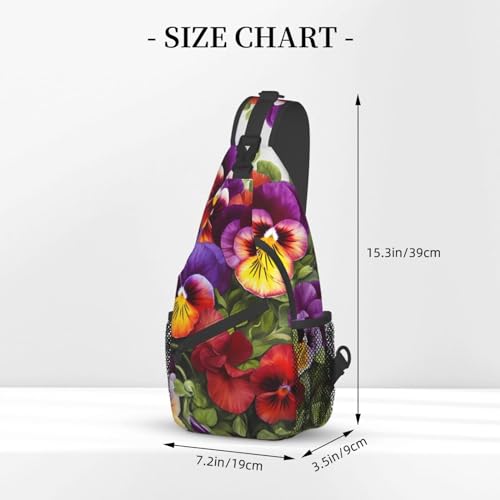 KHiry Sling Backpack crossbody for Man Woman Pansy Perfection cross body Adjustable Chest Bag2