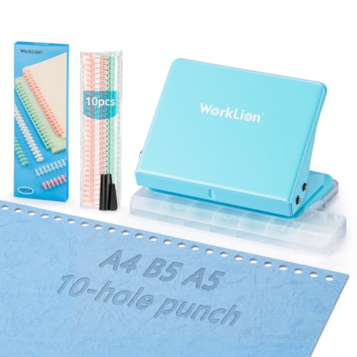 Worklion Binding Machine for Planner: Small Bookbinding Machine with Multicolor Loose Leaf Binder...