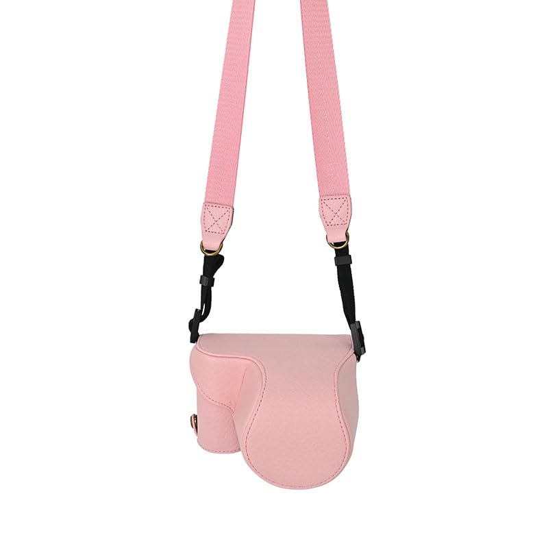Étui Sony ZV-E10 ouverture par le bas cuir synthétique rose