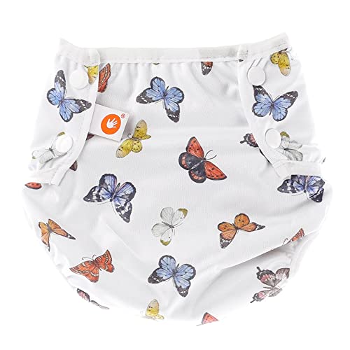 XKKO - Pañal de natación lavable, talla única (4-15 kg), diseño de mariposas.