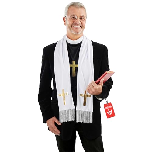 Fun Shack Reverend Costume Men Priest Vicar Adult Fancy Dress Outfit for Halloween or Themed Parties One Size
