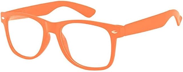 Boolavard Kids Nerd Glasses Clear Lens Geek Fake Eyeglasses for Girls Boys Eyewear Age 4-12 (Orange)
