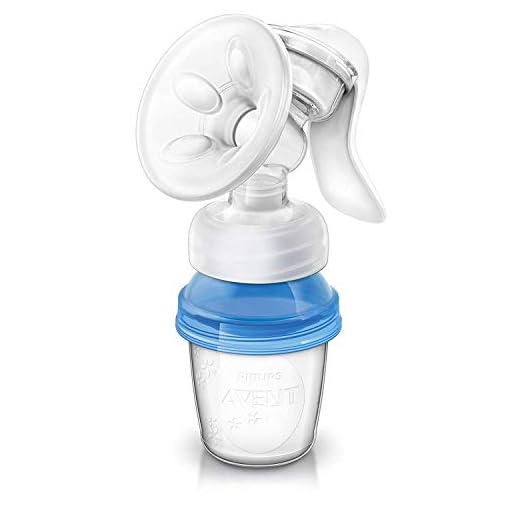 Philips Avent SCF330/13 - Extractor de leche manual, con cojín masajeador y 3 vasos de almacenamiento