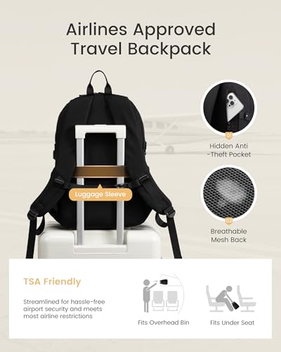 LOVEVOOK Laptop Backpack Women/Men with 40oz Cup Holder Buckle Strap, 15.6 Inch Tech-Ready Work Backpack, TSA-compliant for Travel & College with Versatile Mesh Pocket, Black - Image 7