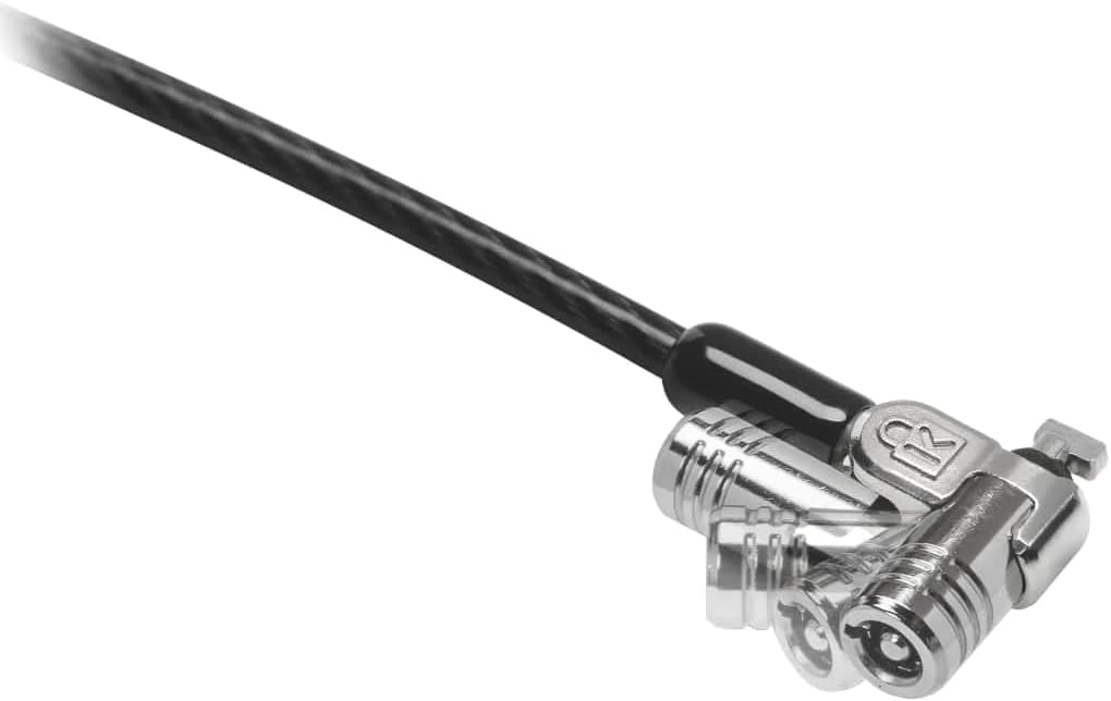 Kensington MicroSaver 2.0 Laptop Lock, Carbon Steel Cable 1.8m Long, Strong 10mm Diameter Locking Head with T-Bar Locking Mechanism, K65020EU