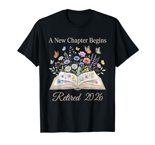 Floral Book Retirement 2026 �V���c A New Chapter Begins Funny T�V���c