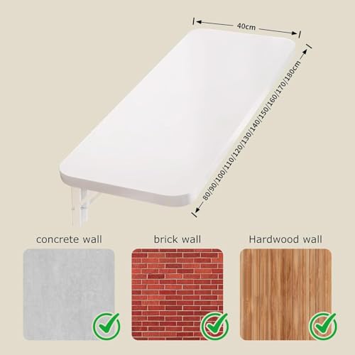 Table pliante murale longue et bureau flottant rabattable pour petits espaces - 3