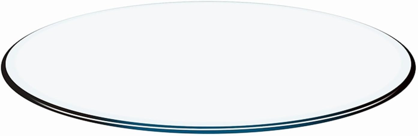 gopop 20" Round Tempered Glass Table Top, Transparent Table Surface 1/4'' Thick Pencil Polished Edge Multipurpose for Dining Table, Home Office Glass Countertop.
