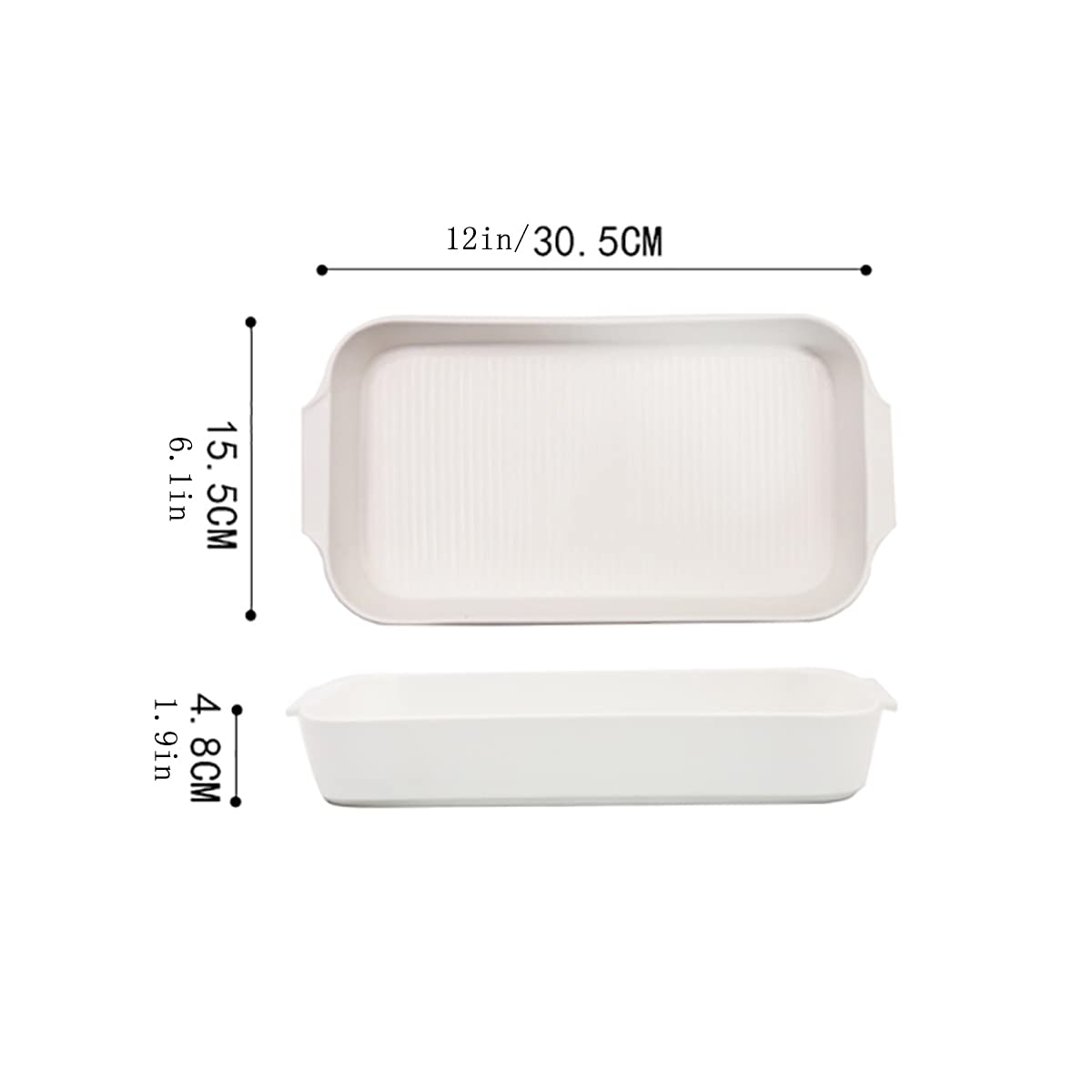 Naczynie do pieczenia w piekarniku, Ceramiczne naczynia do pieczenia, Ceramiczne naczynie do pieczenia Porcelanowe prostokątne naczynia do pieczenia z podwójnymi uchwytami, Formy do pieczenia do gotow