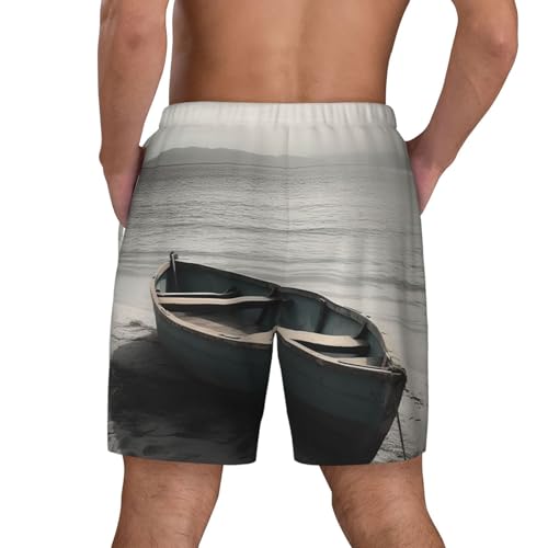 Men's Swim Trunks Quick Dry Board Shorts Boat by The Sea Beach Shorts with Pocket Bathing Suits for Men3