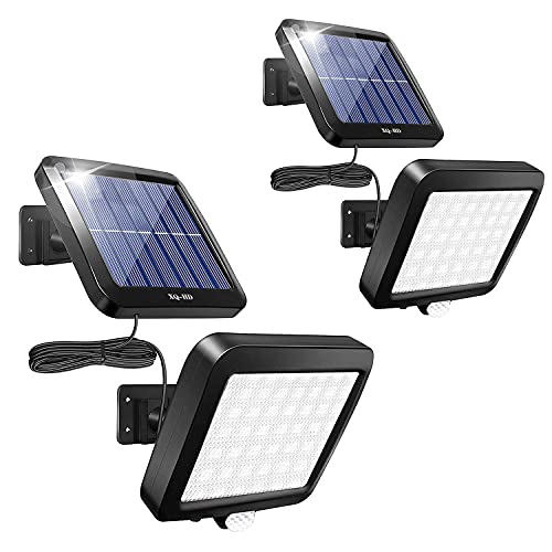 Solar Lights Outdoor, 56 LED Solar Security Lights with Motion Sensor, IP65 Waterproof, with 16.5 Feet of Cable, 120Â°Wide-Angle Illumination Outdoor Solar Wall Lights for Courtyard,Garage (2 Pack)